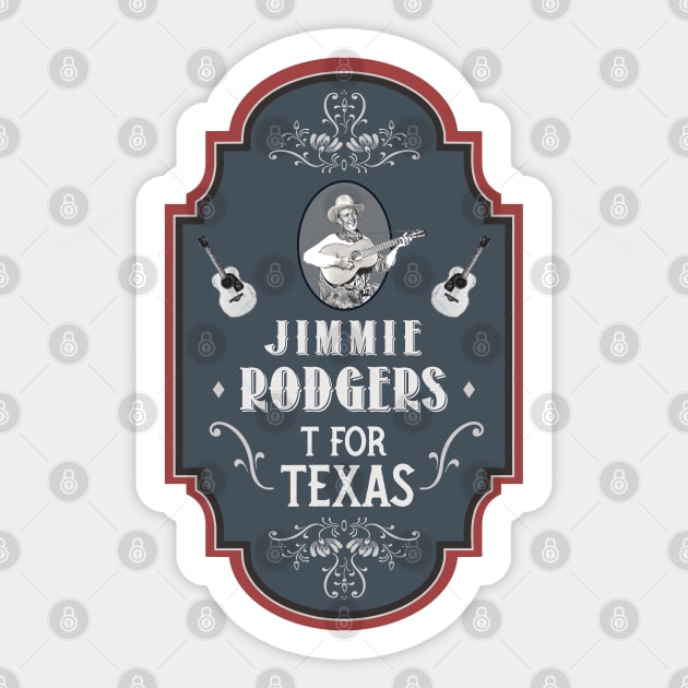 Unofficial Jimmie Rodgers T-shirt Sticker by blackjackdavey